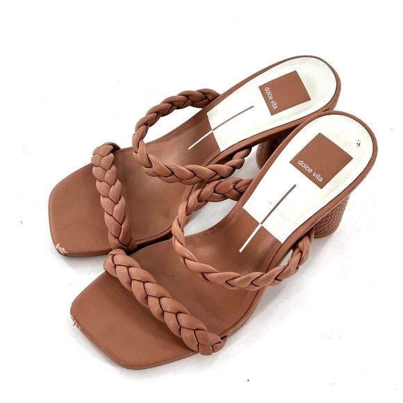 Dolce Vita Nairi Braided Sandals 8 NWOT Tan Heel Travel Beach Resort Cruise - Picture 7 of 8